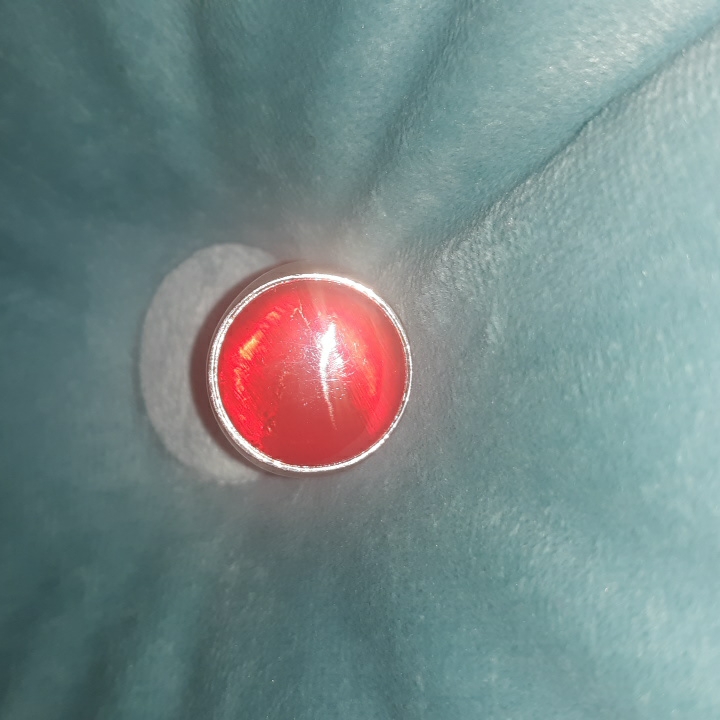 Red & Silvertone Ring